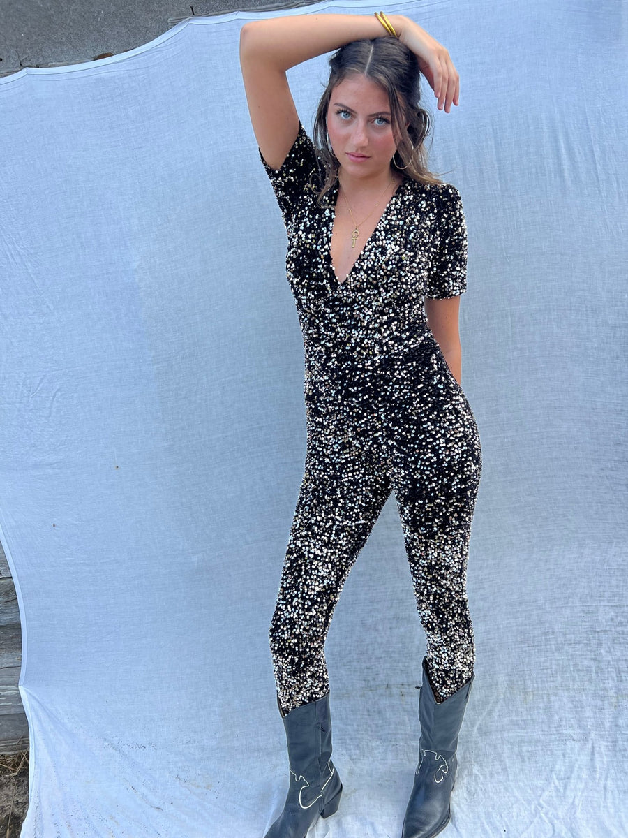 Dress Deals Nessy Dress Sequin Jumpsuit Sequin Jumpsuit Silver
